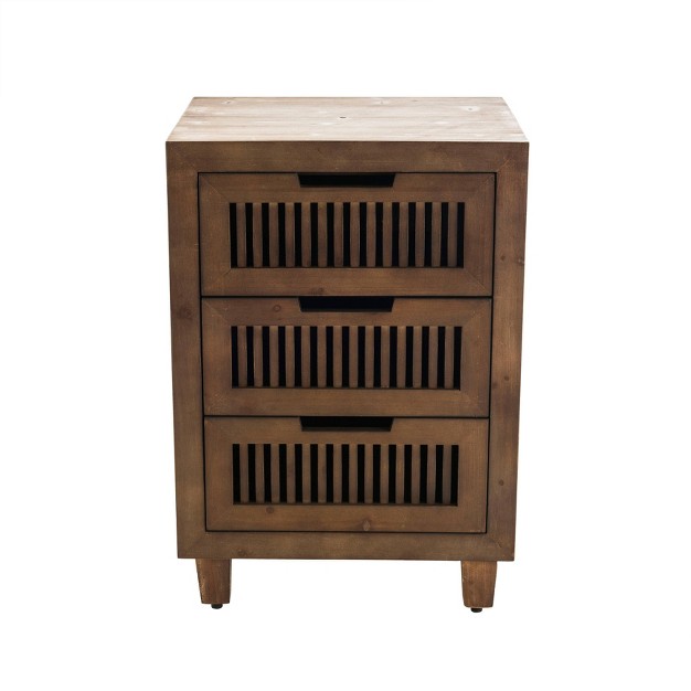 Sawyer 3 Drawer Cabinet Brown Adore Decor