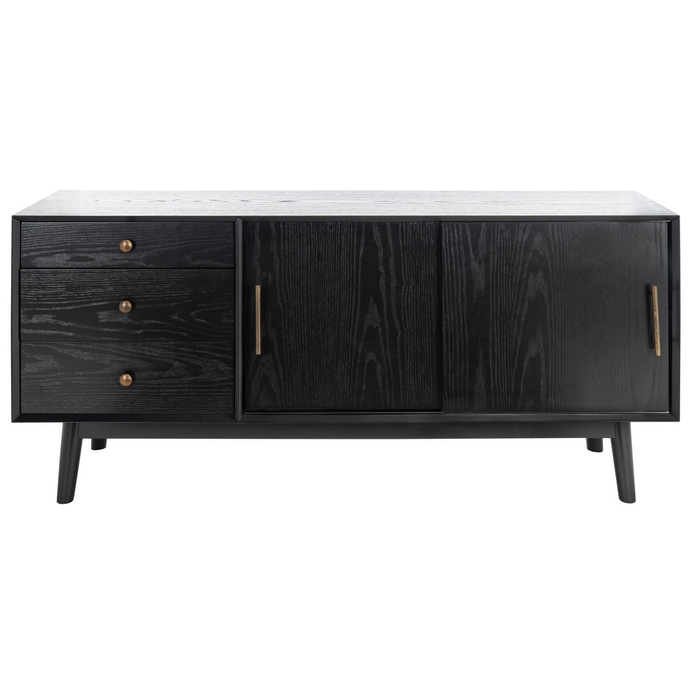 SAFAVIEH Couture Tomas Mid Century 58 inch Storage TV Media Stand.   58 IN W x 18 IN D x 27 IN H