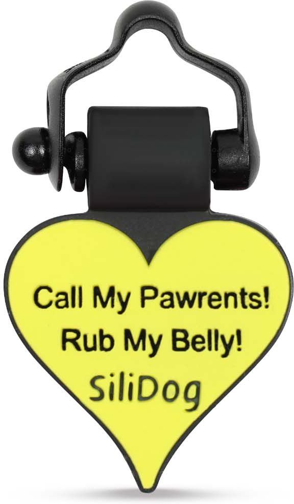 SiliDog The Silent Dog Tag Silicone Heart Personalized Dog and Cat ID Tag