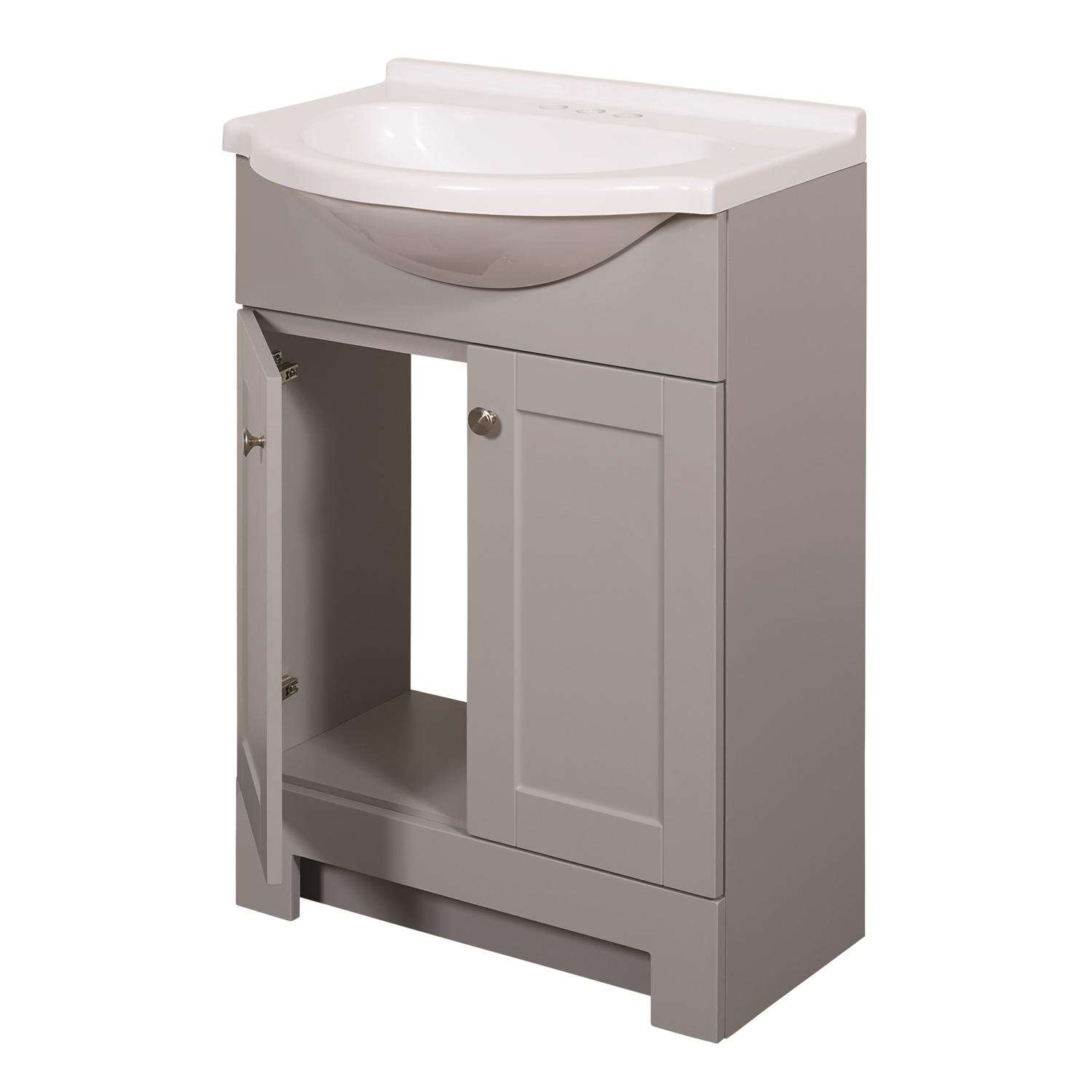 Zenna Home Zenna Home Single Gray Bathroom Vanity 24 in. W X 16 in. D X 35.5 in. H