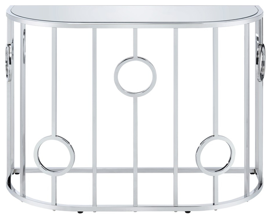 Furniture of America Harper Contemporary Metal Half Circle Sofa Table in Chrome   Contemporary   Console Tables   by Homesquare  Houzz