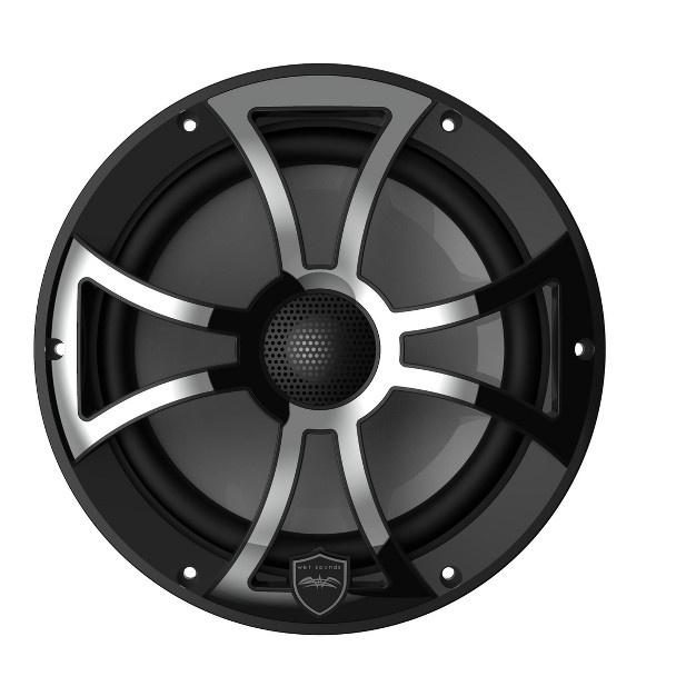 Wet Sounds Revo 8 xsb ss Black Xs Stainless Overlay Grill 8 Inch Marine Led Coaxial Speakers pair