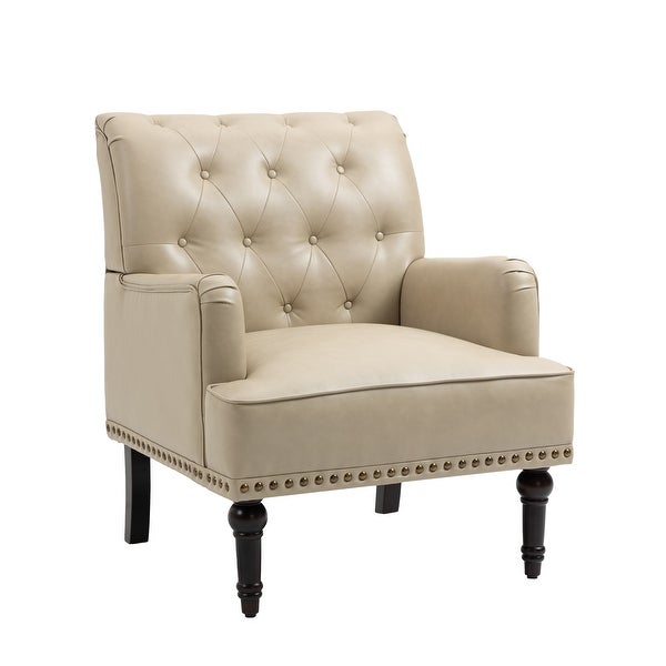 PU Leather Living Room Accent Chair with Tufted Back