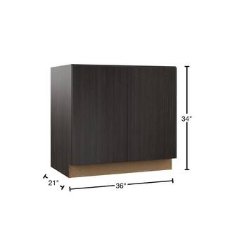 Hampton Bay Designer Series Edgeley Assembled 36x34.5x21 in. Full Door Height Bathroom Vanity Base Cabinet in Thunder VTF36-EDTH