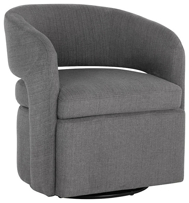 Sasson Swivel Lounge Chair  Zenith Graphite Gray   Transitional   Armchairs And Accent Chairs   by Peachtree Fine Furniture  Houzz