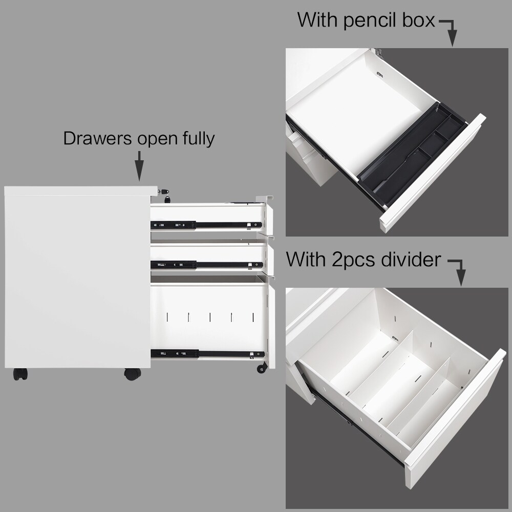 Steel 3 Drawer File Cabinet with Lock