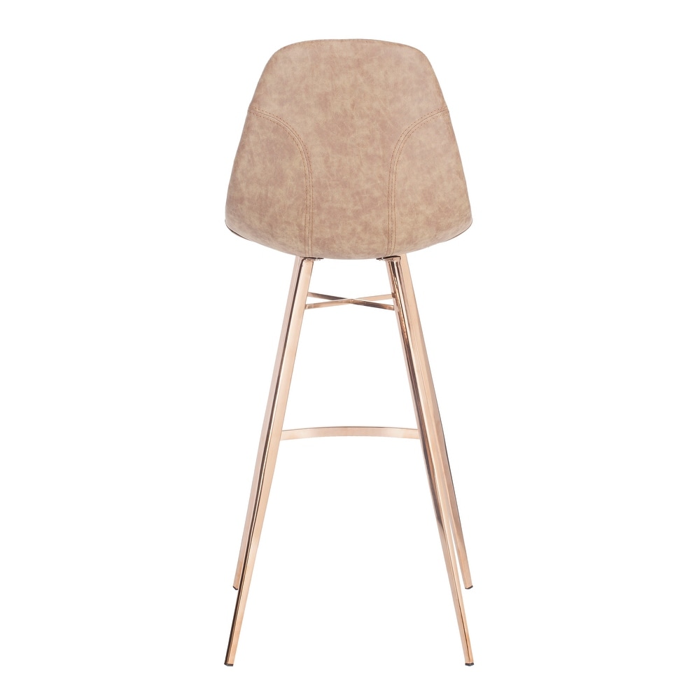 SAFAVIEH 29  Inch Mathison Brown/ Copper Bar Stool   18.5\