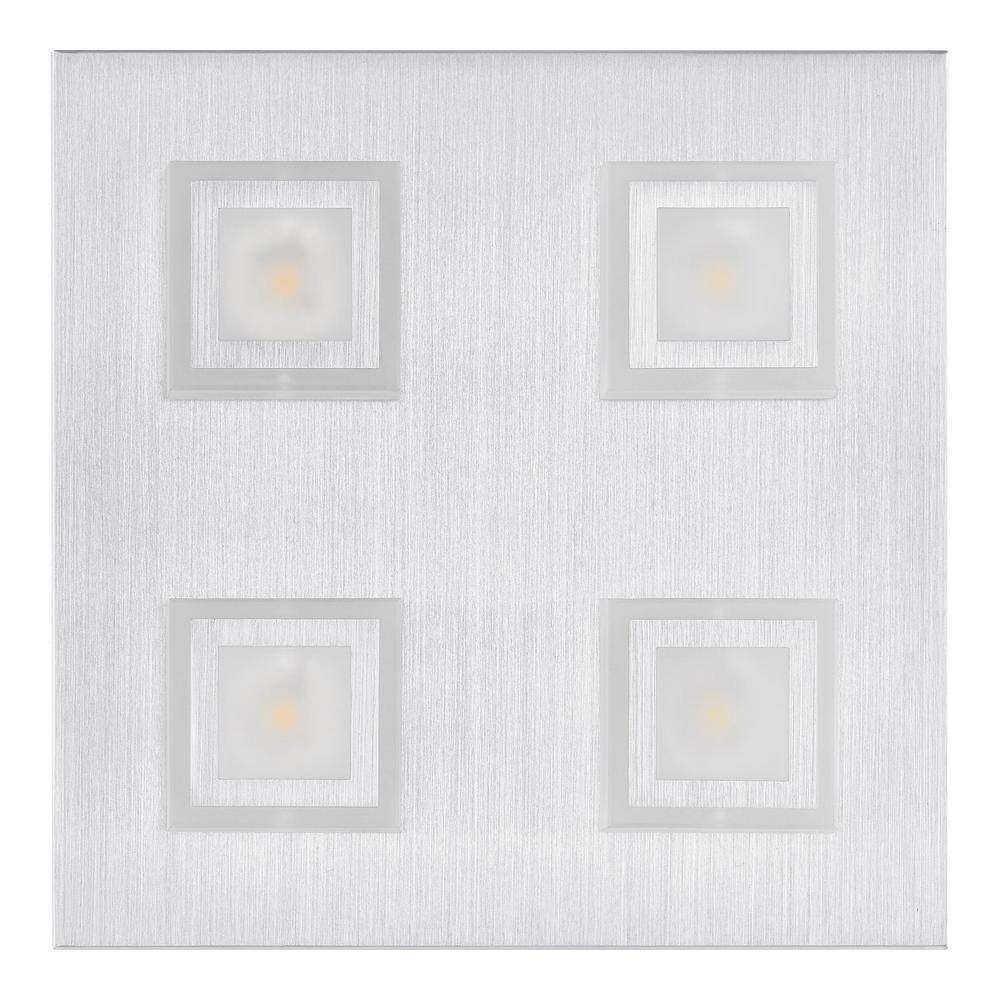 Hampton Bay Garfield 11 in. Integrated LED Brushed Aluminum Square Track Flush Mount 205517A