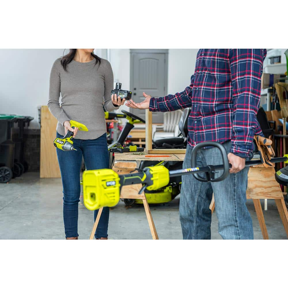 RYOBI ONE+ HP 18V Brushless 13 in. Cordless Battery String Trimmer with 4.0 Ah Battery and Charger P20120