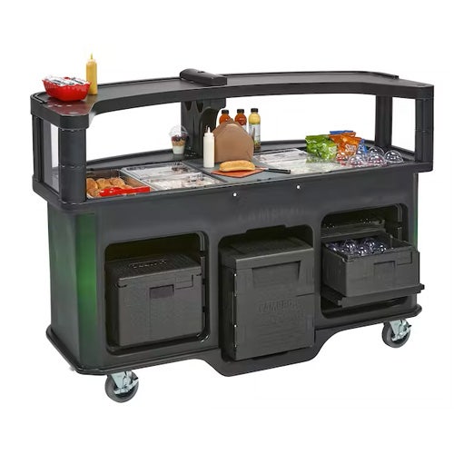 Cambro CVC75W - Mobile Vending Cart - The Safety-First Design Includes Safety Barriers， Green