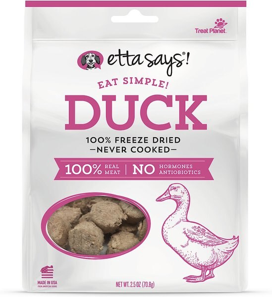 Etta Says! Eat Simple! Freeze-Dried Duck Dog Treats， 2.5-oz bag