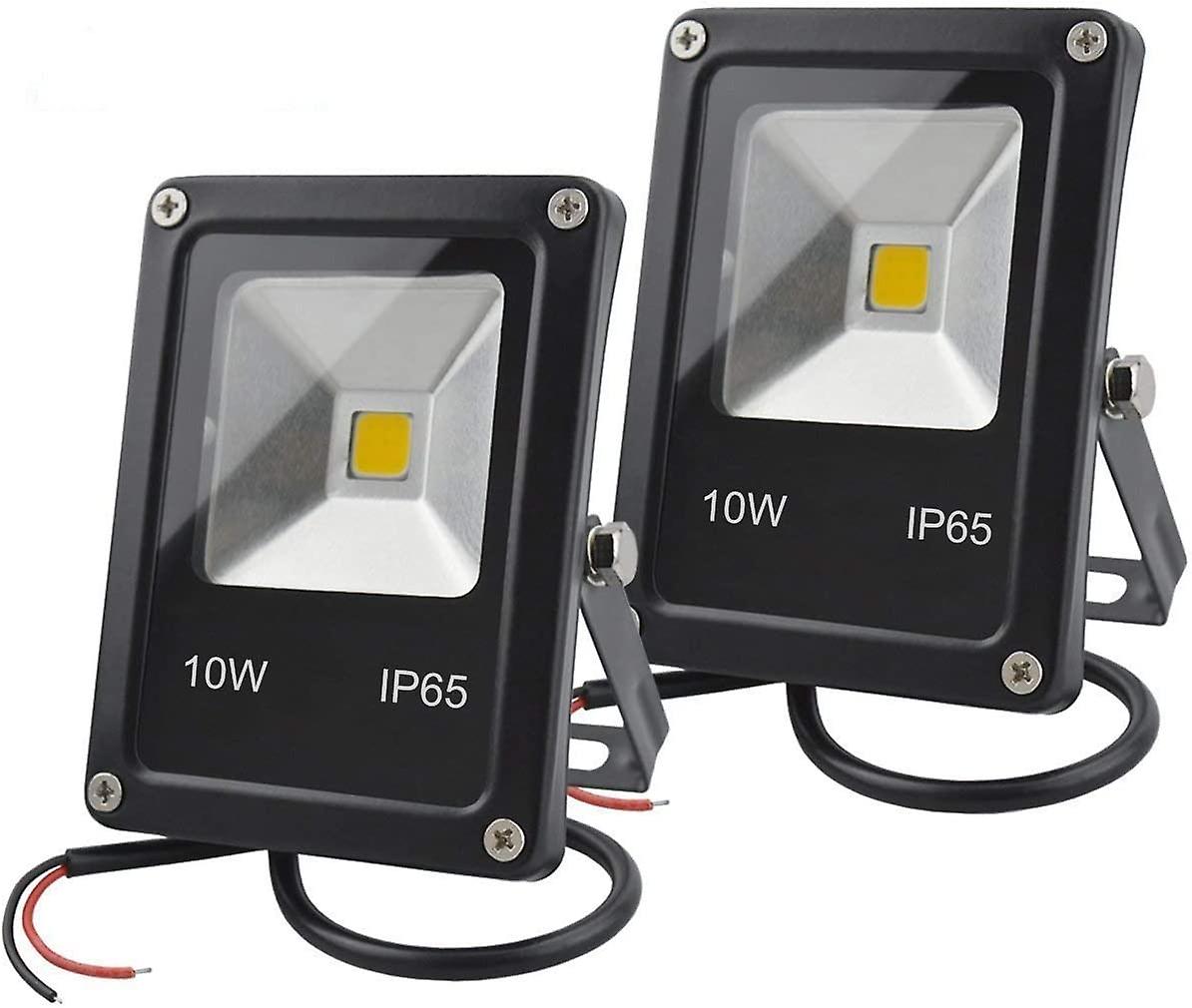 2 Pack 12v Dc Led Flood Light，10w Mini Ip65 Outdoor Waterproof，900lm，3000k，warm White，80w Equivalent Halogen Bulb No Plug[energy Class A++]