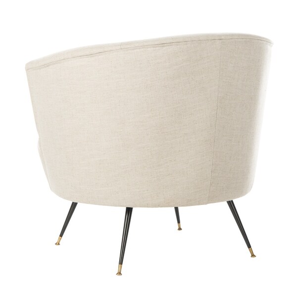 SAFAVIEH Arlette Light Grey Velvet Retro Mid Century Accent Chair - 32