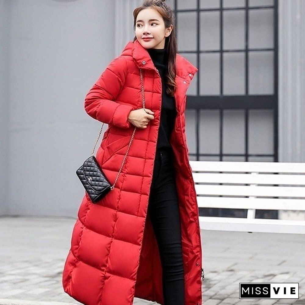 New Fashion Women's Winter Down Coat Clothes Cotton-Padded Thickening Down Casual Winter Coat Long Jacket Down Parka XS-3XL