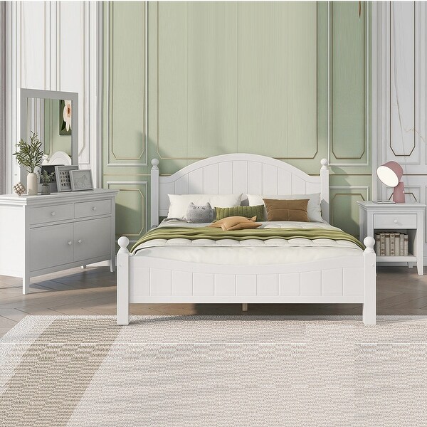 Traditional Concise Style White Bedroom Sets - - 37893687