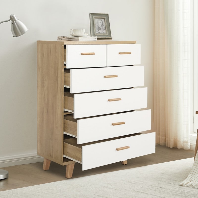 Solid Wood 5-drawers Chest Storage Cabinet - - 35911307