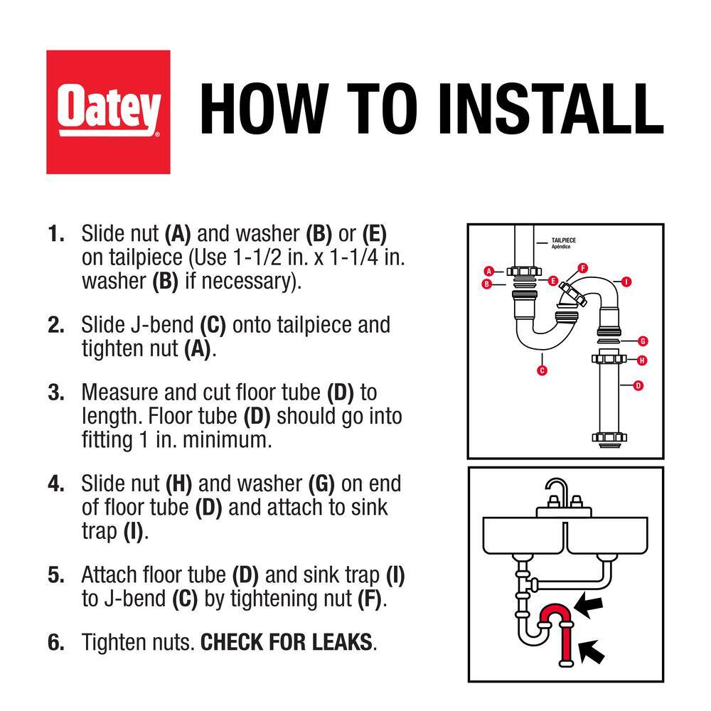 Oatey 1-12 in. White Plastic Sink Drain S- Trap HDC9722B