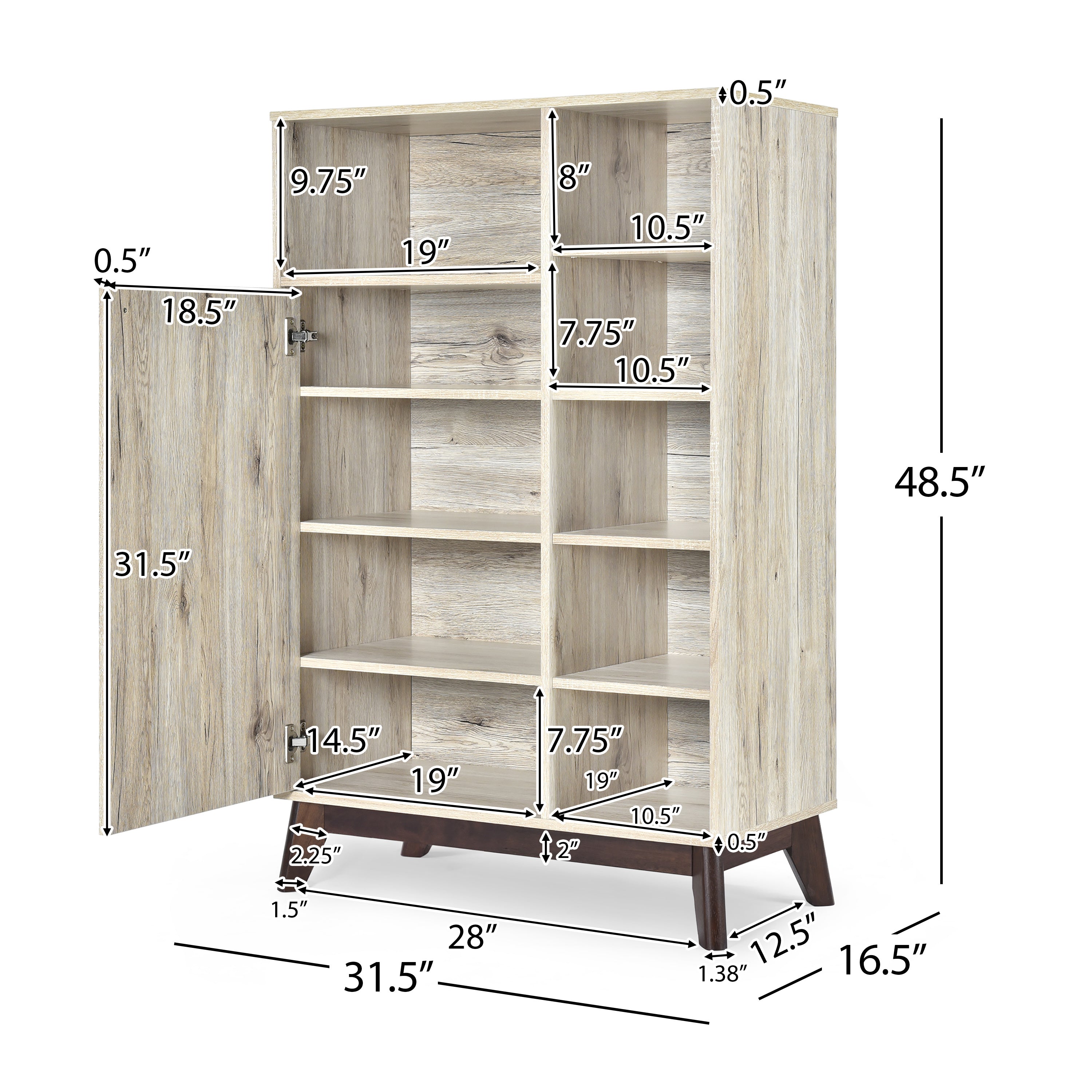 Deschutes Mid-Century Modern Multi-Functional Cabinet