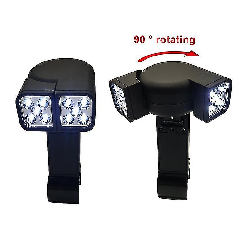 Outdoor Camping Lamp Double Head Rotatable Bbq Led Light Night Riding Lights Battery Powered Portabl