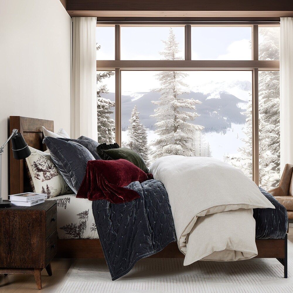 Paseo Road by HiEnd Accents White Pine Toile Reversible Quilt Set  3PC