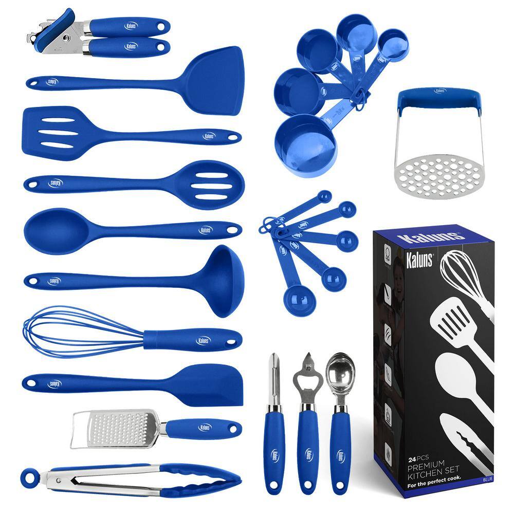 Kaluns Silicone Blue Kitchen Utensil (Set of 24) K-SUS24BL-HD