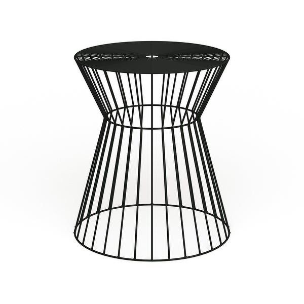 SAFAVIEH Steelworks Iron Wires Black Accent Stool