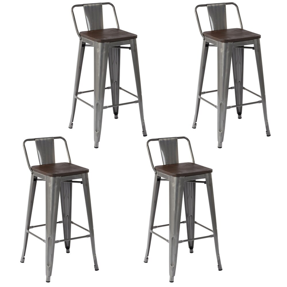 Homy Casa Stackable Metal Bar Stool Set of 2 or 4