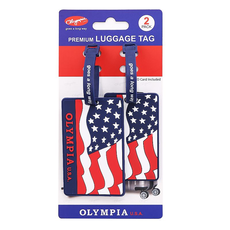 Olympia American Flag Luggage Tag 2-piece Set