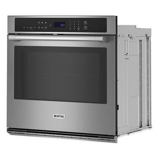 Maytag 27 in. Single Electric Wall Oven with Convection Self-Cleaning in Fingerprint Resistant Stainless Steel MOES6027LZ