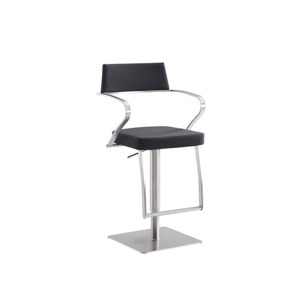 HARBOR bar stool with brushed swivel base. - N/A