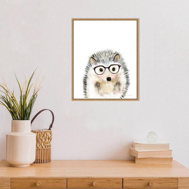 X 20 quot Hedgehog In Glasses By Mercedes Lopez Charro Framed Wall Canvas Amanti Art