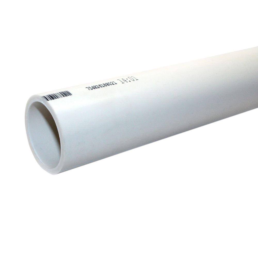 JM EAGLE 1 in. x 10 ft. White PVC Schedule 40 Pressure Plain-End Pipe 531194