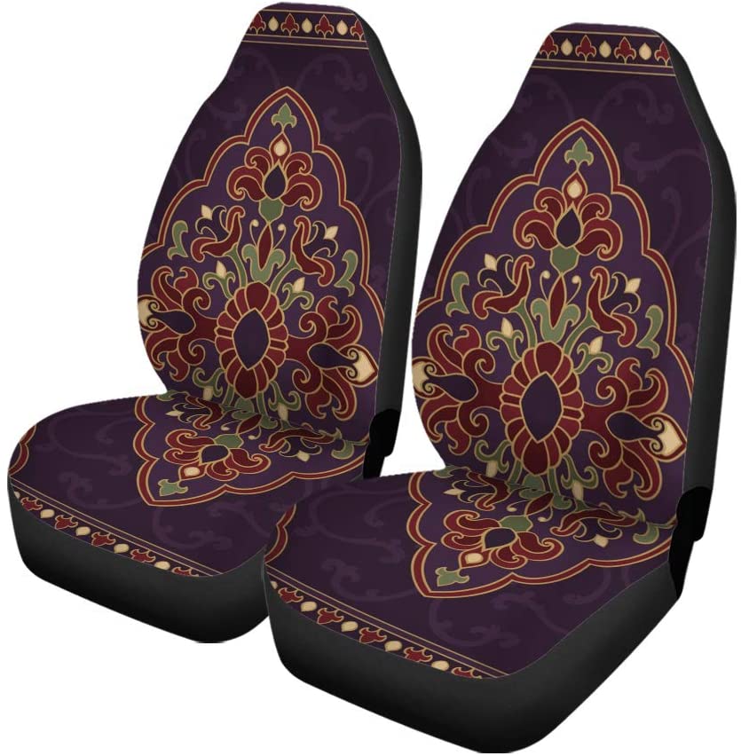 ZHANZZK Set of 2 Car Seat Covers Purple Template For Carpet Universal Auto Front Seats Protector Fits for Car，SUV Sedan，Truck