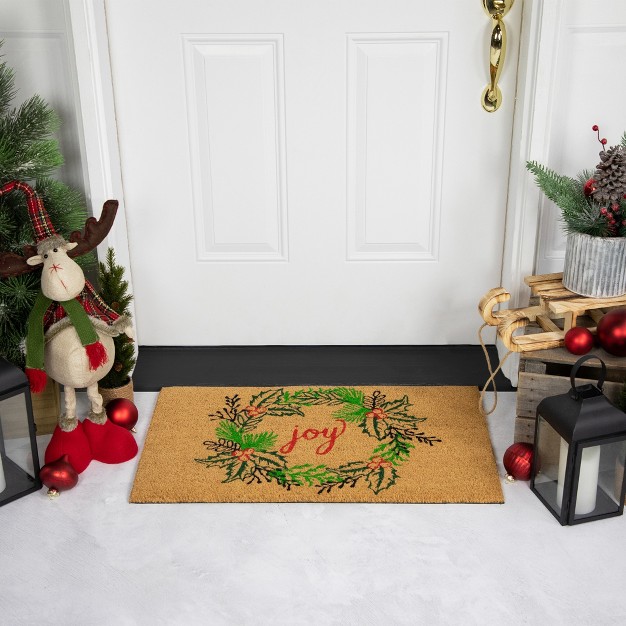 Wreath Christmas Doormat 18 quot X