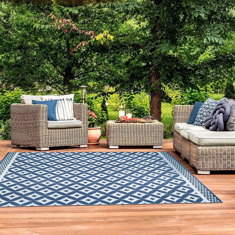 SUPERIOR Adalia Lattice Geometric Reversible Indoor/Outdoor Area Rug