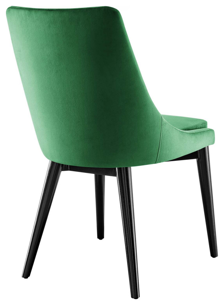 Viscount Accent Performance Velvet Dining Chairs  Set of 2  Emerald   Midcentury   Dining Chairs   by First of a Kind USA Inc  Houzz