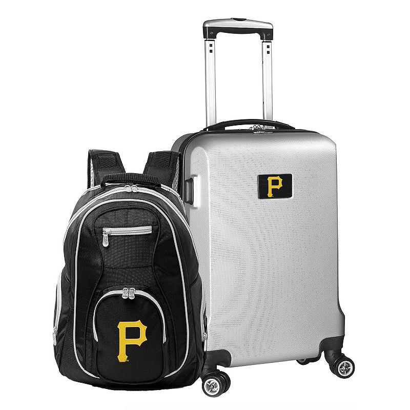 Pittsburgh Pirates Deluxe Wheeled Carry-On Luggage and Backpack Set