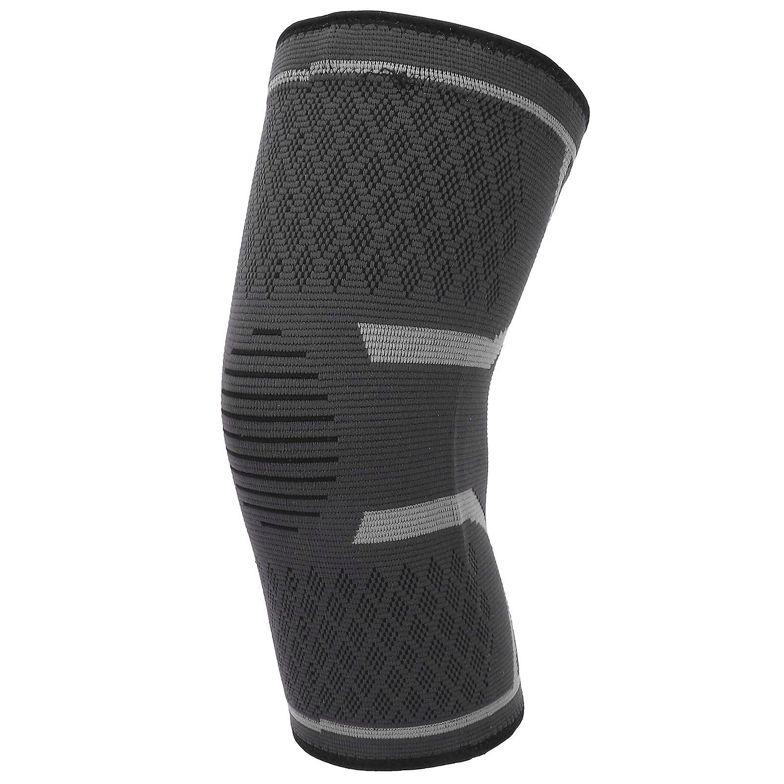 Knee Compression Sleeves Support Nylon Breathable Nonslip Protection Grey Knee Brace(xl )