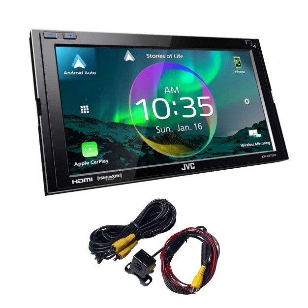 Jvc Kw m875bw Carplay Android Auto Bt High Res Audio Audiovox Aca801 Camera