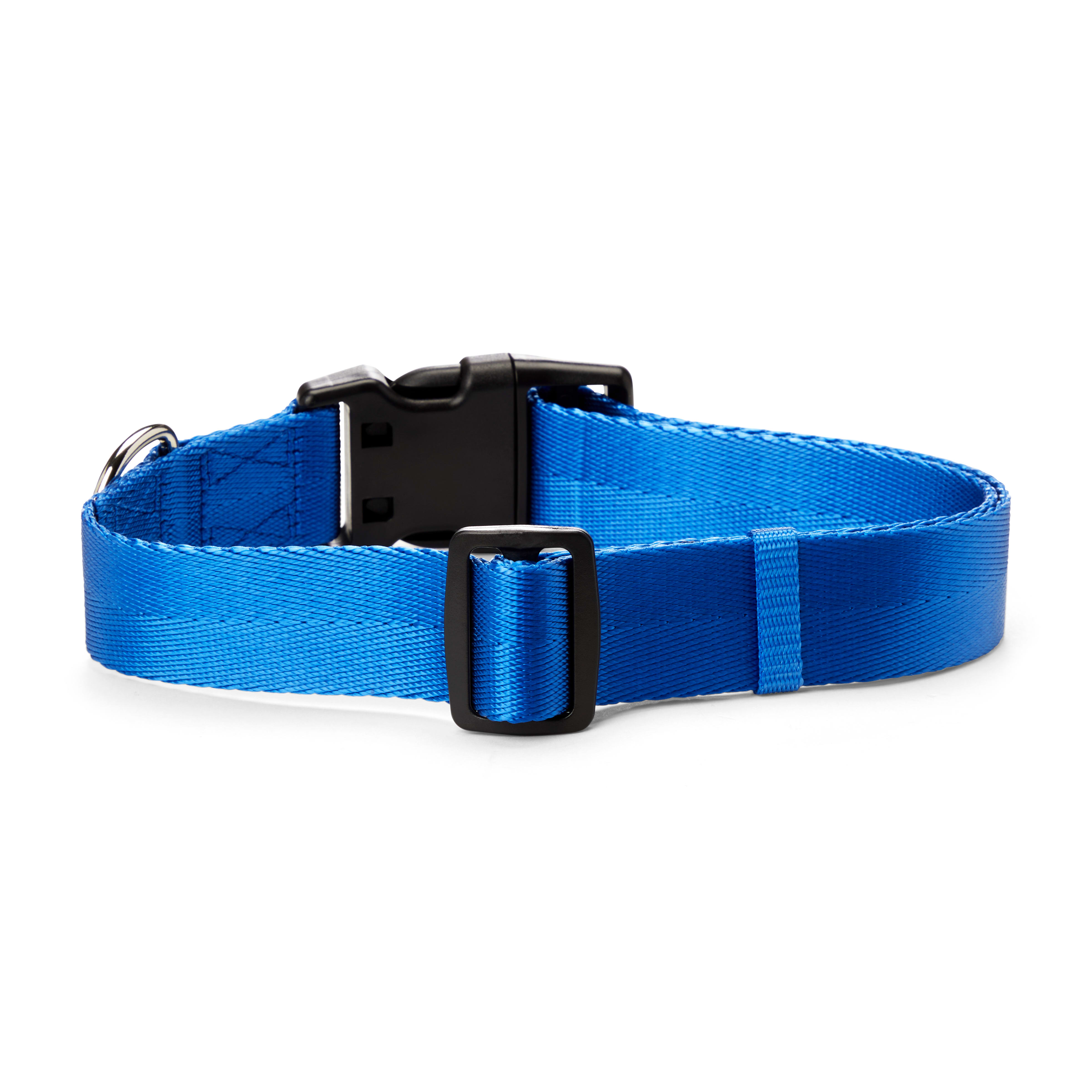 YOULY The Classic Blue Webbed Nylon Dog Collar， Small