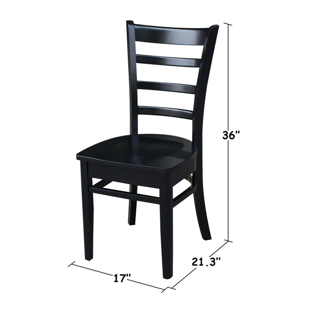 International Concepts Emily Black Wood Dining Chair (Set of 2) C46-617P