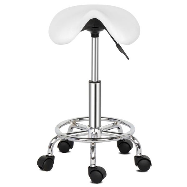 Saddle Stool Ha Ha Feet Rotation Bar Stool White - (37 x 34 x 51-65)cm (L x W x H)