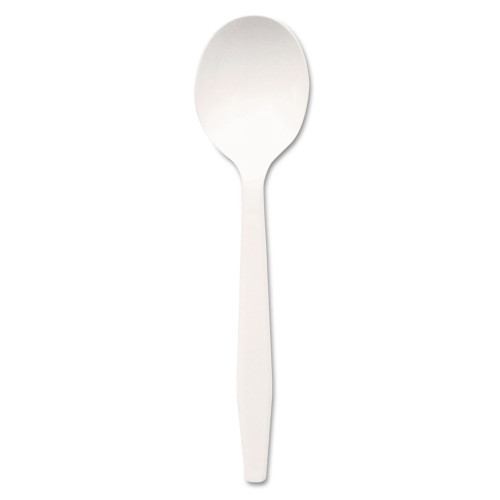 Dixie Plastic Cutlery， Mediumweight Soup Spoons， White， 1，000/Carton (PSM21)