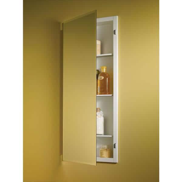 JENSEN Horizon 16 in W x 36 in H x 412 in D Frameless Recessed 3Shelf Bathroom Medicine Cabinet with Beveled Edge