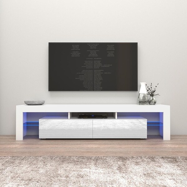 Milano 200 Modern 79-inch TV Stand with 16 Color LEDs