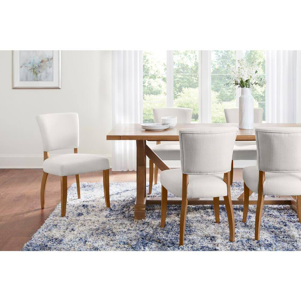 Home Decorators Collection Ivory Upholstered Dining Chairs with Haze Finished Wood Accents (Set of 2) PJC454-PJ222