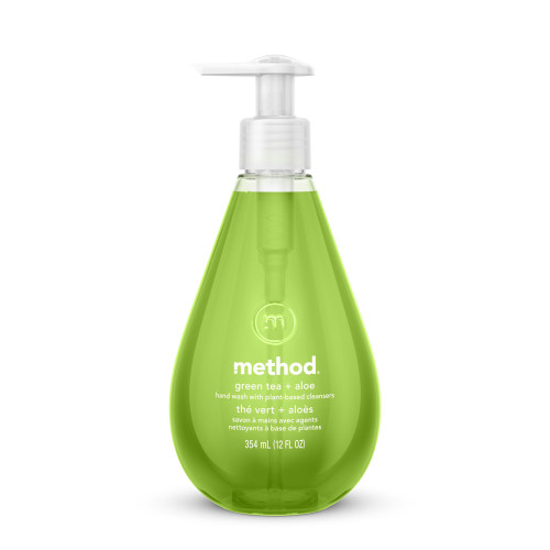 Method Gel Hand Wash， Green Tea + Aloe， 12 oz Pump Bottle， 6/Carton (00033CT)