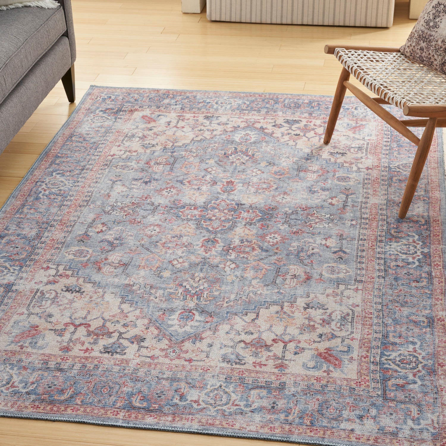 Machine Washable Series Blue/Multi Vintage Rug