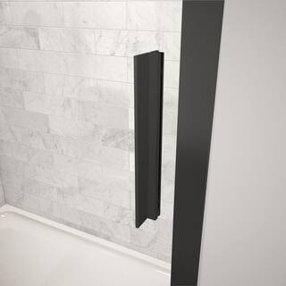 MAAX Connect 45 x 72 in. 6 mm Sliding Shower Door for Alcove Installation with Clear glass in Matte Black 135241-900-340-000