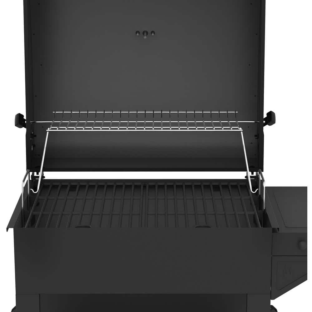 Nexgrill Cart-Style Charcoal Grill in Black with Side Shelf 810-0047